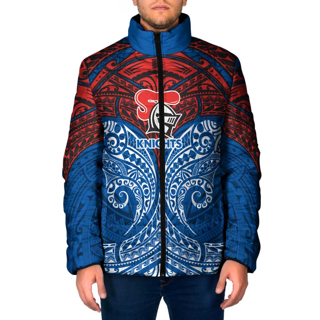 Personalized Newcastle Knights Padded Jacket Polynesian Tribal Pattern Style