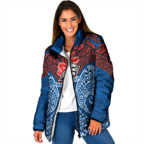 Personalized Newcastle Knights Padded Jacket Polynesian Tribal Pattern Style