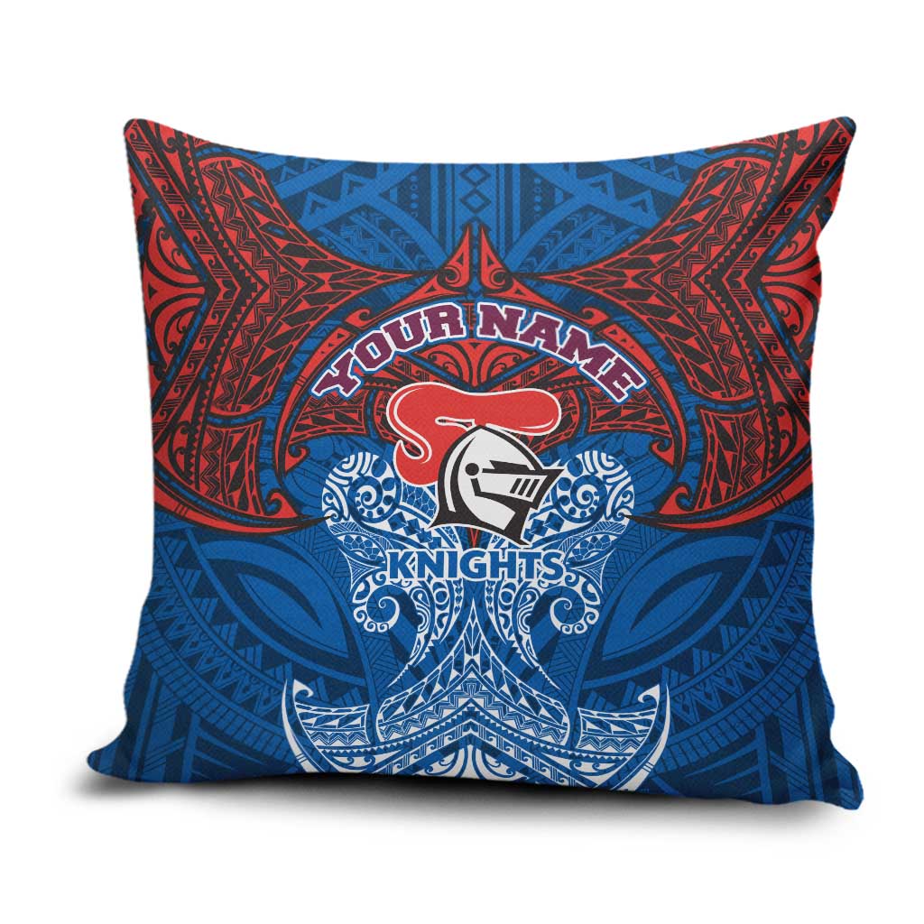 Personalized Newcastle Knights Pillow Cover Polynesian Tribal Pattern Style