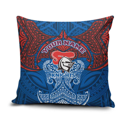 Personalized Newcastle Knights Pillow Cover Polynesian Tribal Pattern Style