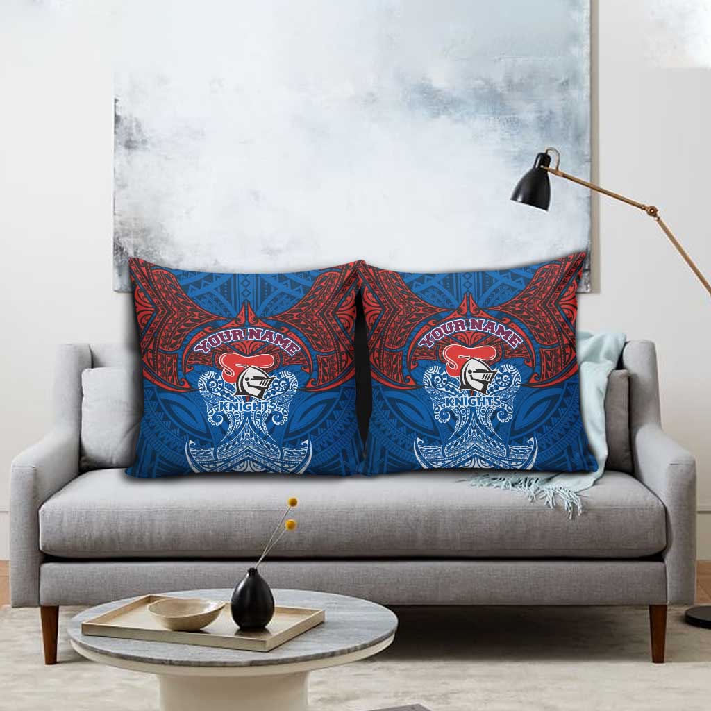 Personalized Newcastle Knights Pillow Cover Polynesian Tribal Pattern Style