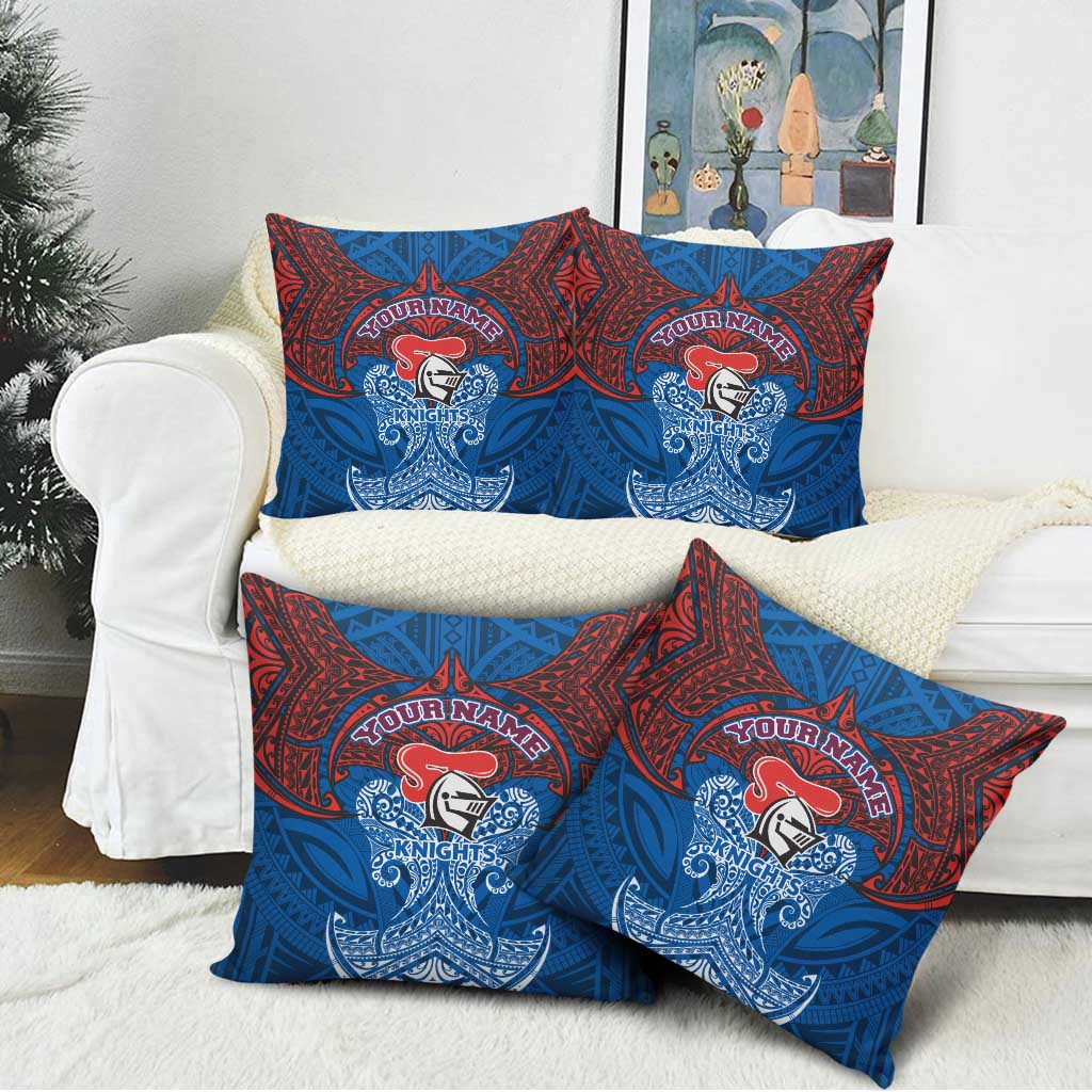 Personalized Newcastle Knights Pillow Cover Polynesian Tribal Pattern Style