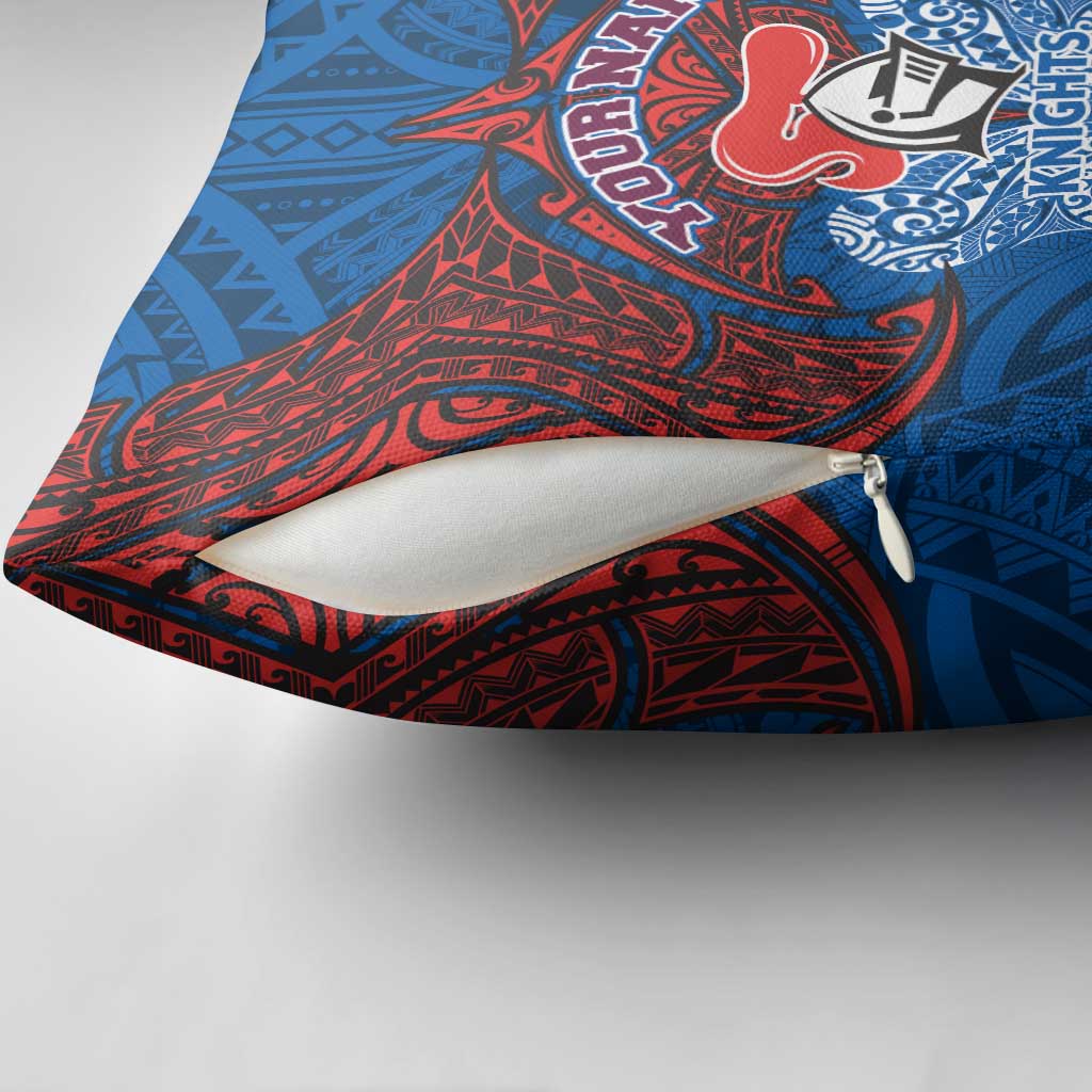 Personalized Newcastle Knights Pillow Cover Polynesian Tribal Pattern Style