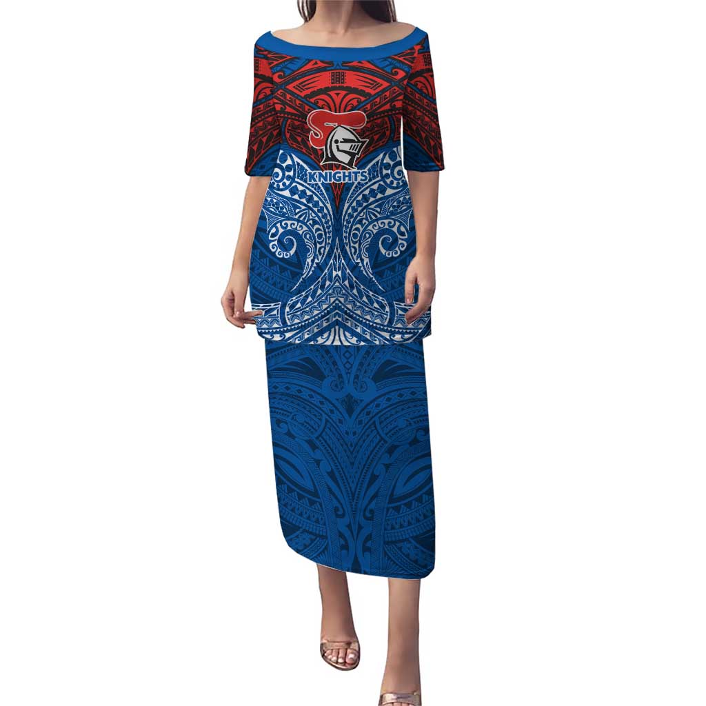 Personalized Newcastle Knights Puletasi Polynesian Tribal Pattern Style