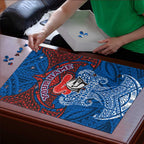Personalized Newcastle Knights Puzzle Polynesian Tribal Pattern Style