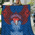 Personalized Newcastle Knights Quilt Polynesian Tribal Pattern Style