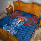 Personalized Newcastle Knights Quilt Polynesian Tribal Pattern Style