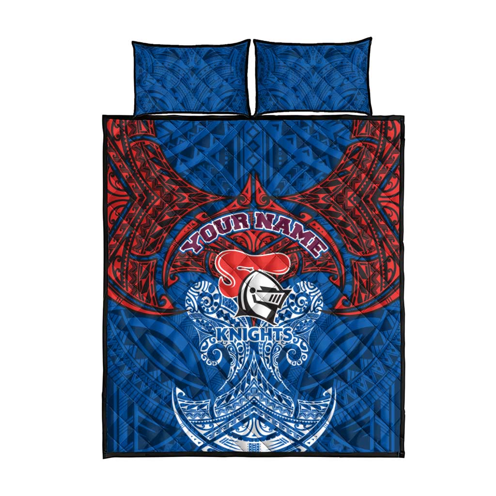 Personalized Newcastle Knights Quilt Bed Set Polynesian Tribal Pattern Style