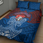 Personalized Newcastle Knights Quilt Bed Set Polynesian Tribal Pattern Style