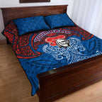 Personalized Newcastle Knights Quilt Bed Set Polynesian Tribal Pattern Style