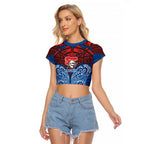 Personalized Newcastle Knights Raglan Cropped T Shirt Polynesian Tribal Pattern Style