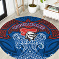 Personalized Newcastle Knights Round Carpet Polynesian Tribal Pattern Style