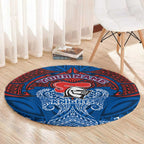Personalized Newcastle Knights Round Carpet Polynesian Tribal Pattern Style