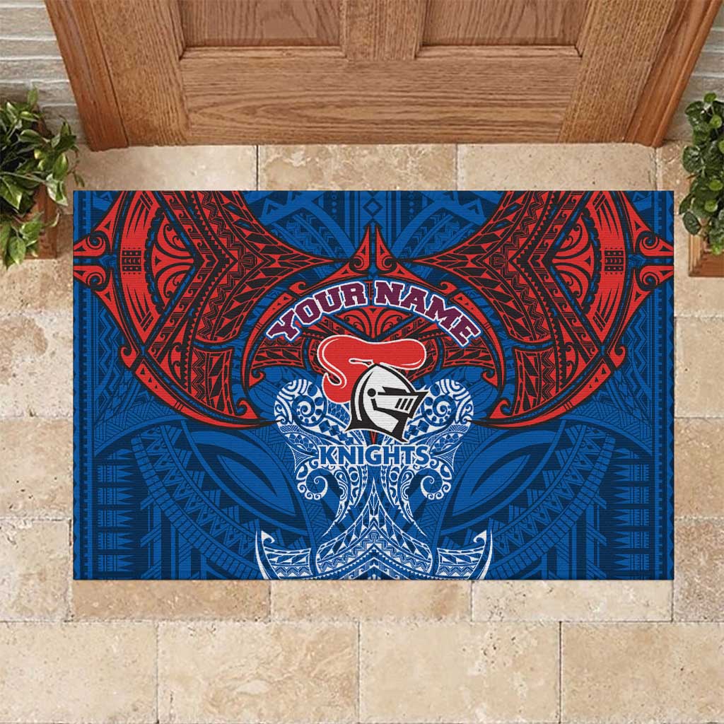Personalized Newcastle Knights Rubber Doormat Polynesian Tribal Pattern Style