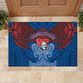 Personalized Newcastle Knights Rubber Doormat Polynesian Tribal Pattern Style