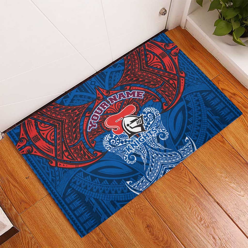 Personalized Newcastle Knights Rubber Doormat Polynesian Tribal Pattern Style