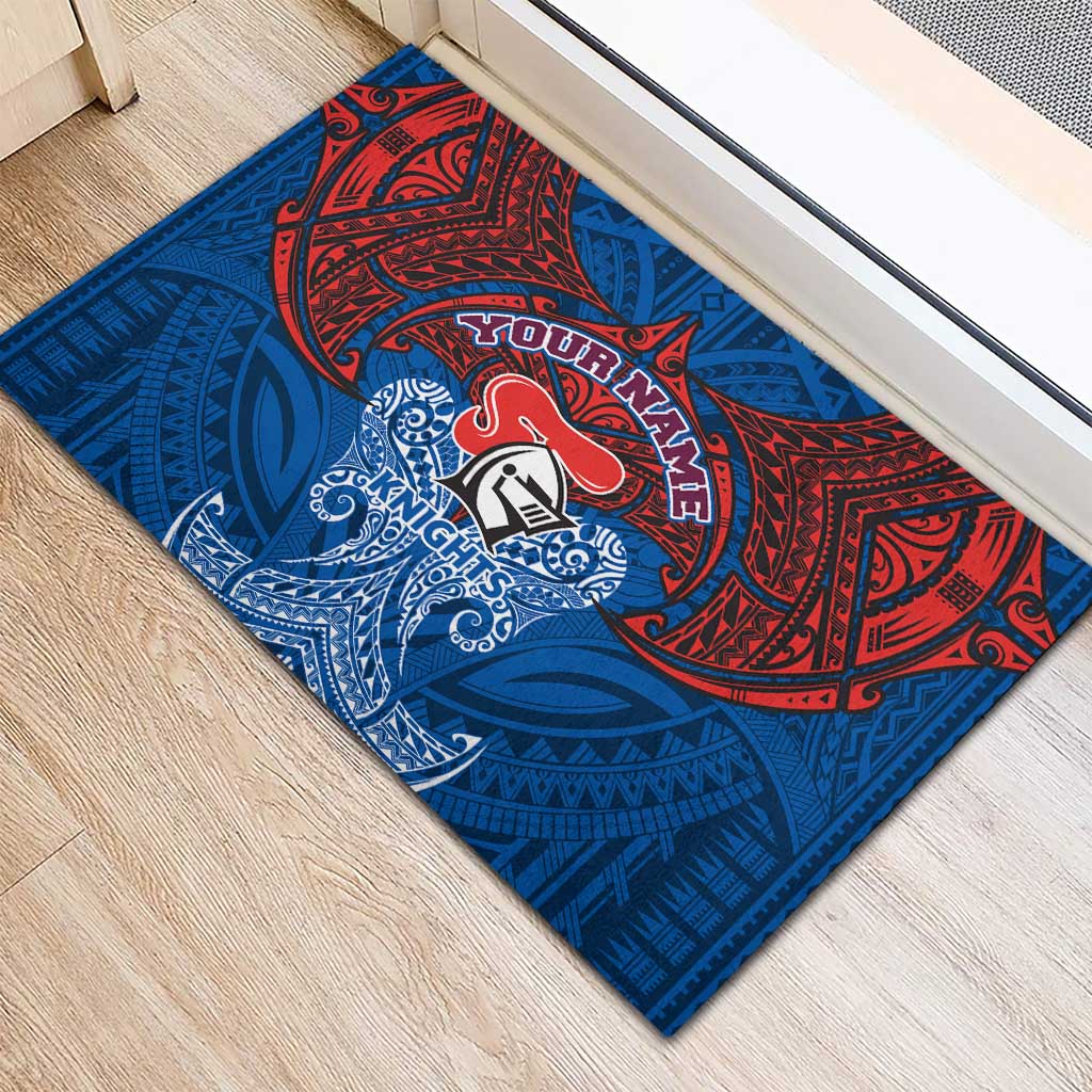 Personalized Newcastle Knights Rubber Doormat Polynesian Tribal Pattern Style