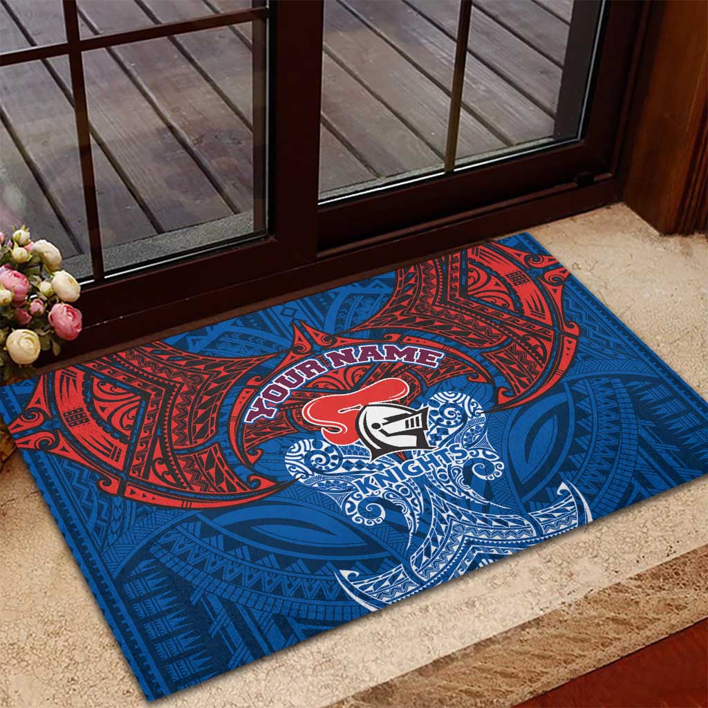 Personalized Newcastle Knights Rubber Doormat Polynesian Tribal Pattern Style