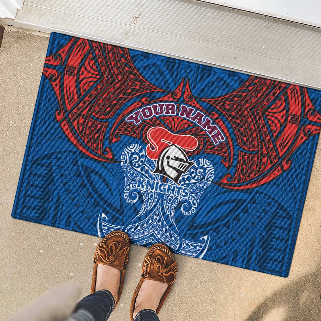 Personalized Newcastle Knights Rubber Doormat Polynesian Tribal Pattern Style