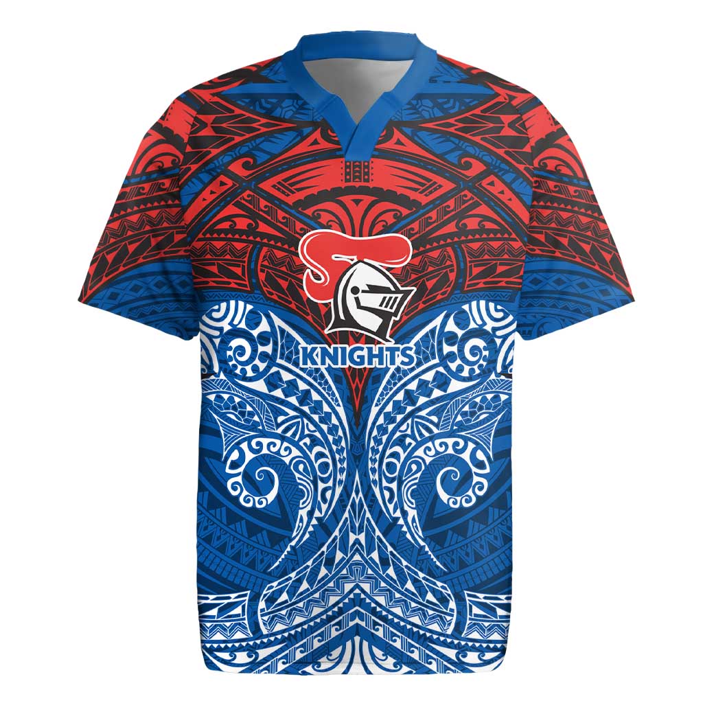 Personalized Newcastle Knights Rugby Jersey Polynesian Tribal Pattern Style