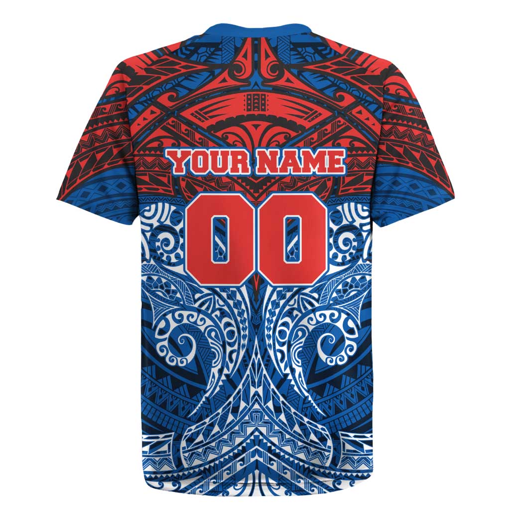 Personalized Newcastle Knights Rugby Jersey Polynesian Tribal Pattern Style