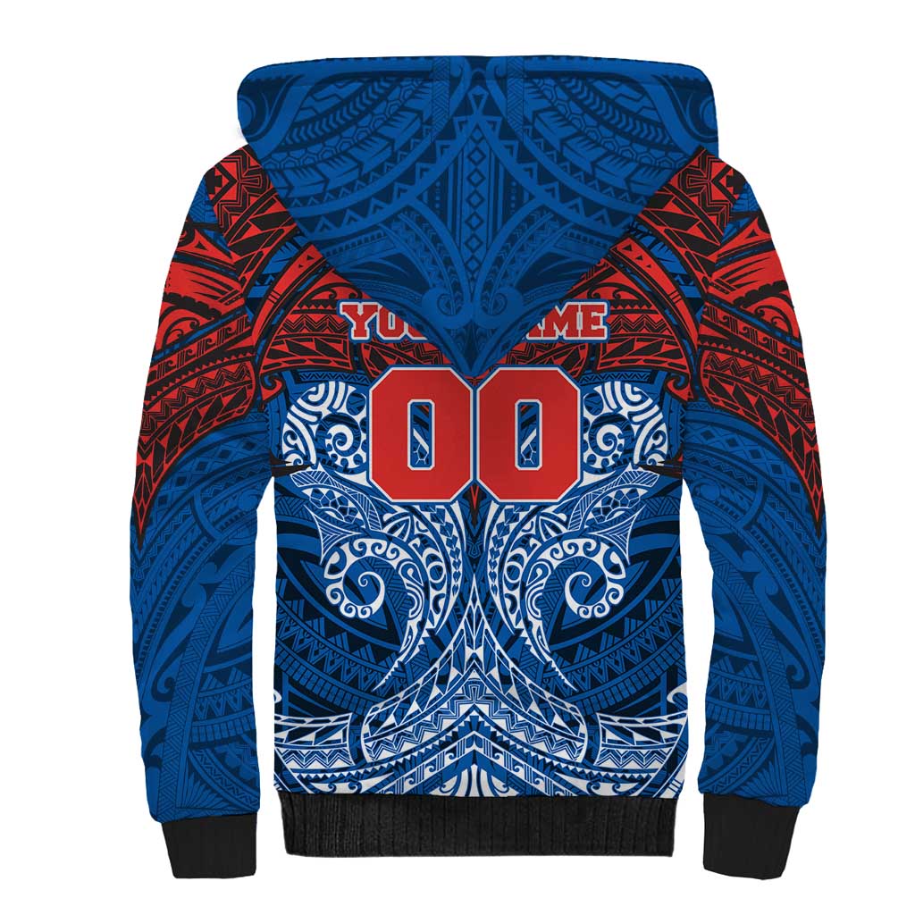 Personalized Newcastle Knights Sherpa Hoodie Polynesian Tribal Pattern Style