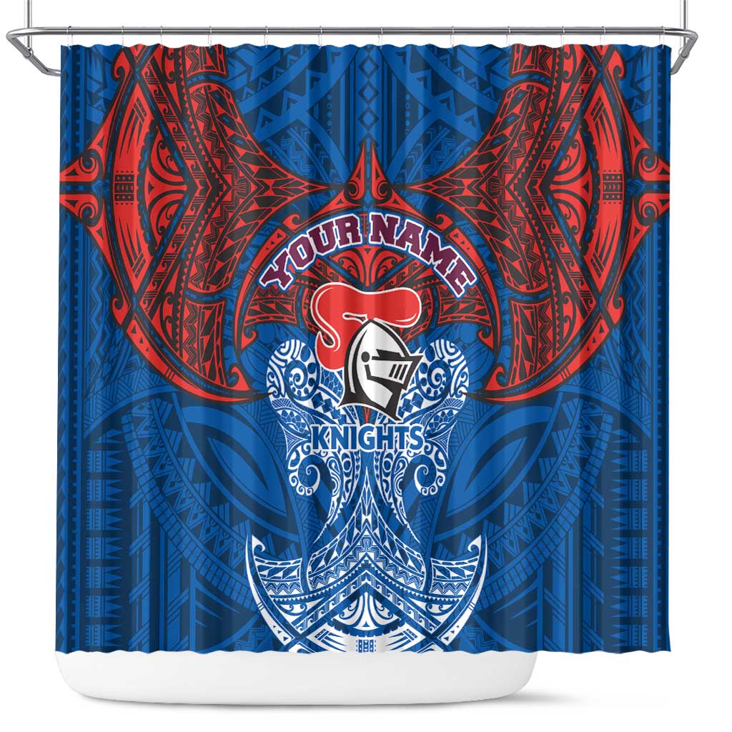 Personalized Newcastle Knights Shower Curtain Polynesian Tribal Pattern Style