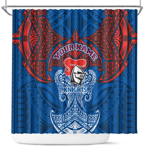 Personalized Newcastle Knights Shower Curtain Polynesian Tribal Pattern Style