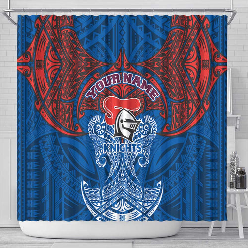 Personalized Newcastle Knights Shower Curtain Polynesian Tribal Pattern Style