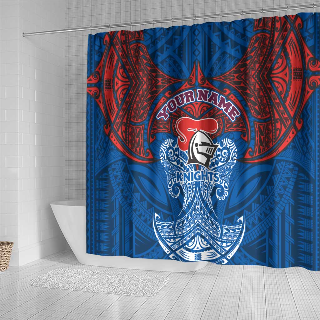Personalized Newcastle Knights Shower Curtain Polynesian Tribal Pattern Style