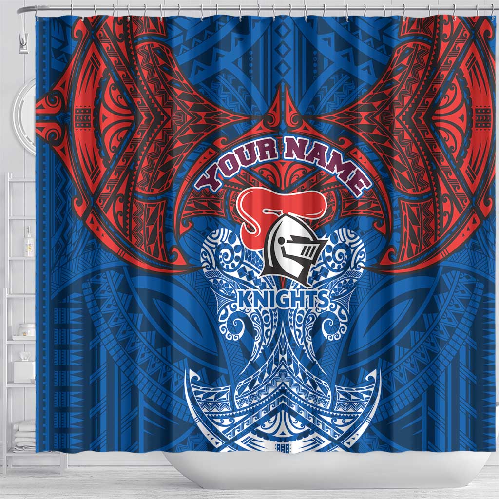 Personalized Newcastle Knights Shower Curtain Polynesian Tribal Pattern Style
