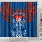 Personalized Newcastle Knights Shower Curtain Polynesian Tribal Pattern Style