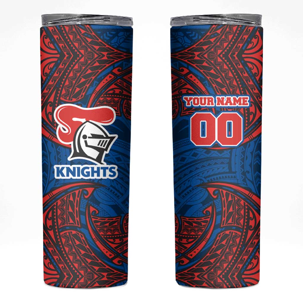 Personalized Newcastle Knights Skinny Tumbler Polynesian Tribal Pattern Style