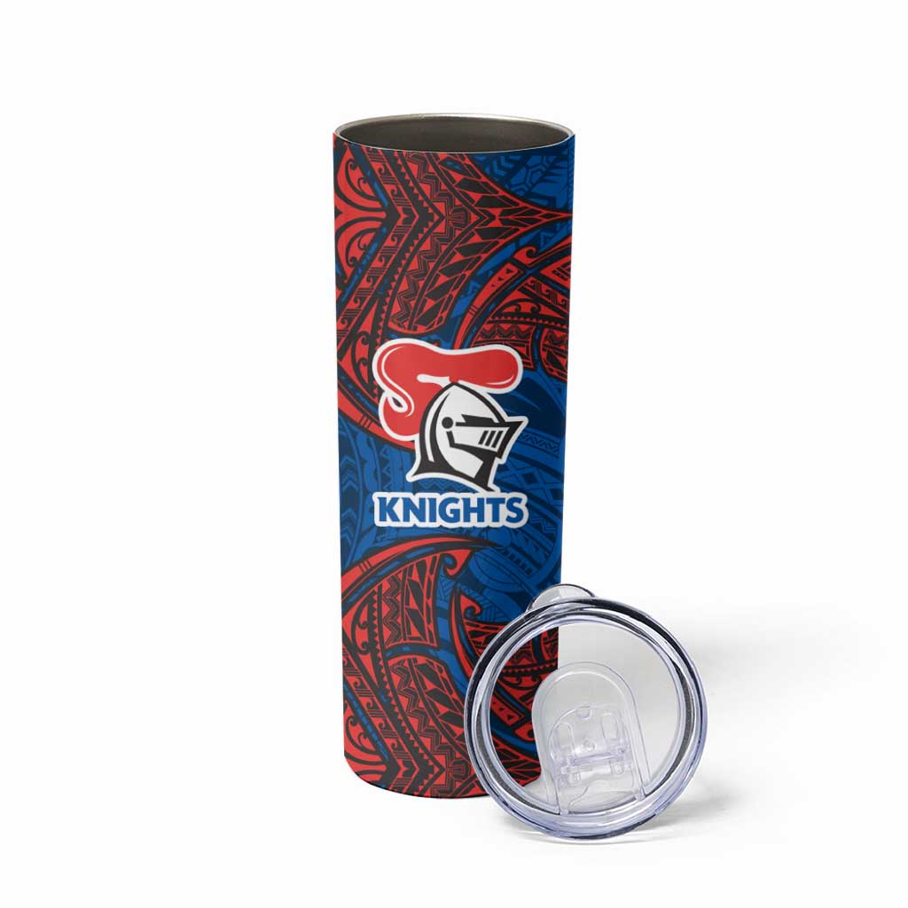 Personalized Newcastle Knights Skinny Tumbler Polynesian Tribal Pattern Style