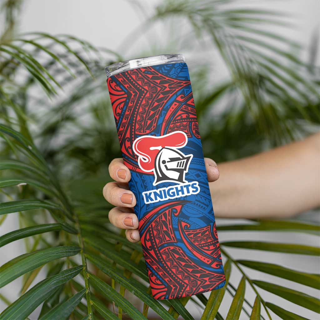 Personalized Newcastle Knights Skinny Tumbler Polynesian Tribal Pattern Style