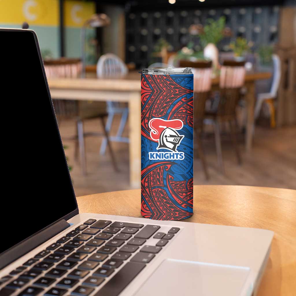 Personalized Newcastle Knights Skinny Tumbler Polynesian Tribal Pattern Style