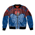 Personalized Newcastle Knights Sleeve Zip Bomber Jacket Polynesian Tribal Pattern Style