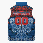 Personalized Newcastle Knights Sleeveless Puffer Jacket Polynesian Tribal Pattern Style
