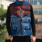 Personalized Newcastle Knights Sleeveless Puffer Jacket Polynesian Tribal Pattern Style