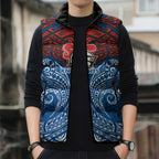 Personalized Newcastle Knights Sleeveless Puffer Jacket Polynesian Tribal Pattern Style