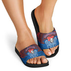 Personalized Newcastle Knights Slide Sandals Polynesian Tribal Pattern Style