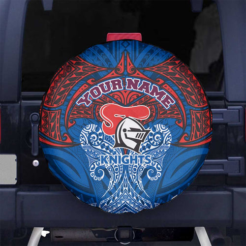 Personalized Newcastle Knights Spare Tire Cover Polynesian Tribal Pattern Style