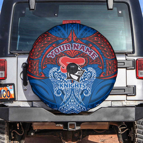 Personalized Newcastle Knights Spare Tire Cover Polynesian Tribal Pattern Style