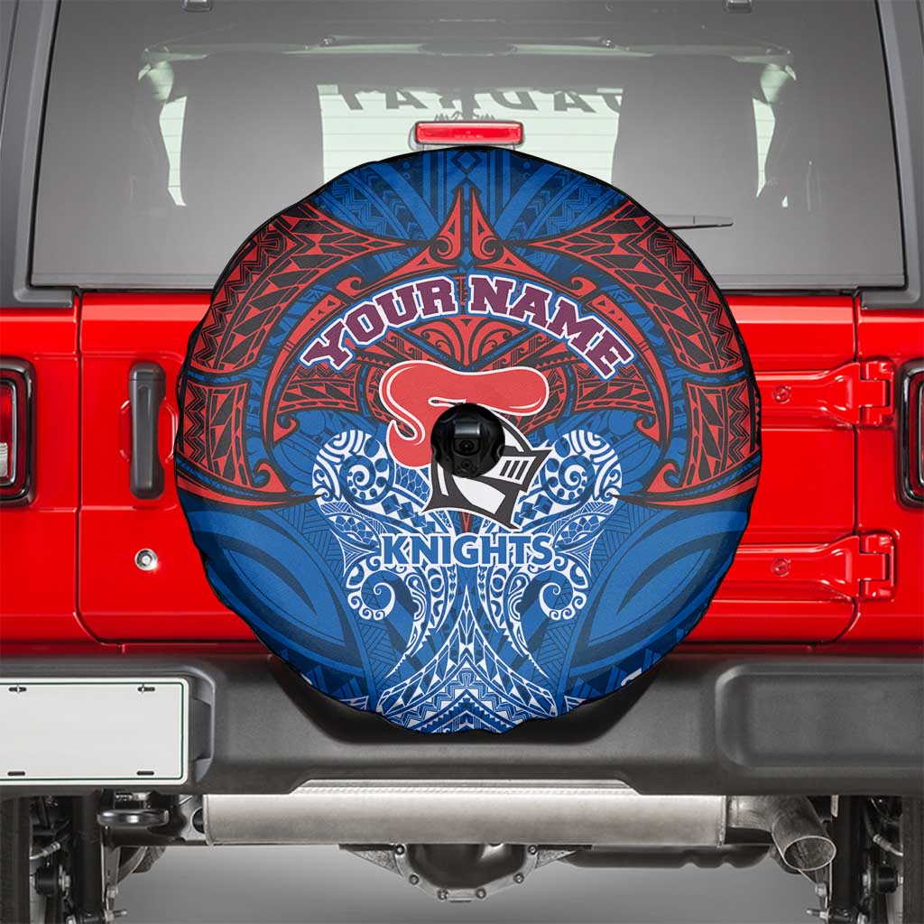 Personalized Newcastle Knights Spare Tire Cover Polynesian Tribal Pattern Style