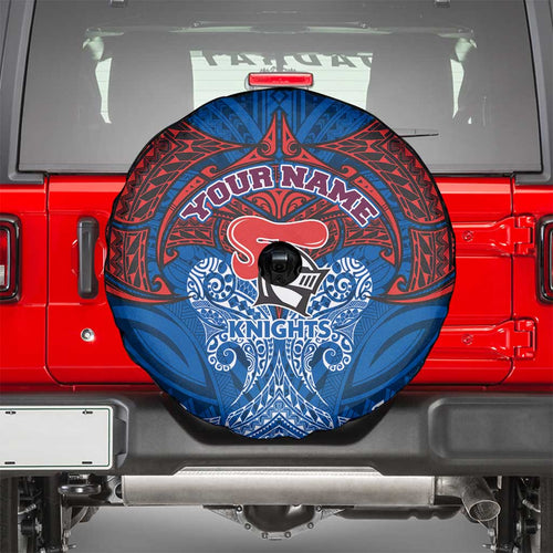 Personalized Newcastle Knights Spare Tire Cover Polynesian Tribal Pattern Style