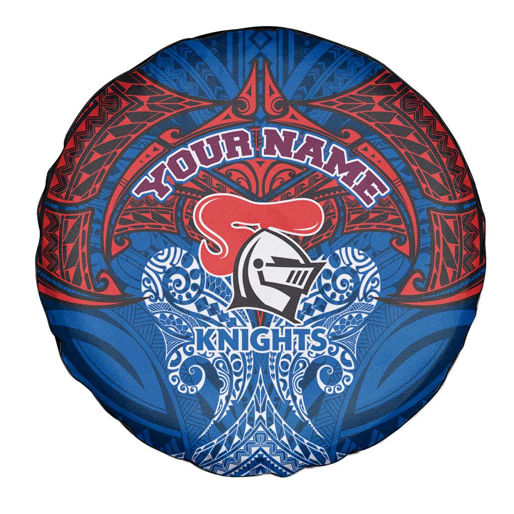 Personalized Newcastle Knights Spare Tire Cover Polynesian Tribal Pattern Style