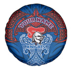 Personalized Newcastle Knights Spare Tire Cover Polynesian Tribal Pattern Style