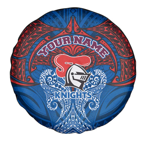 Personalized Newcastle Knights Spare Tire Cover Polynesian Tribal Pattern Style