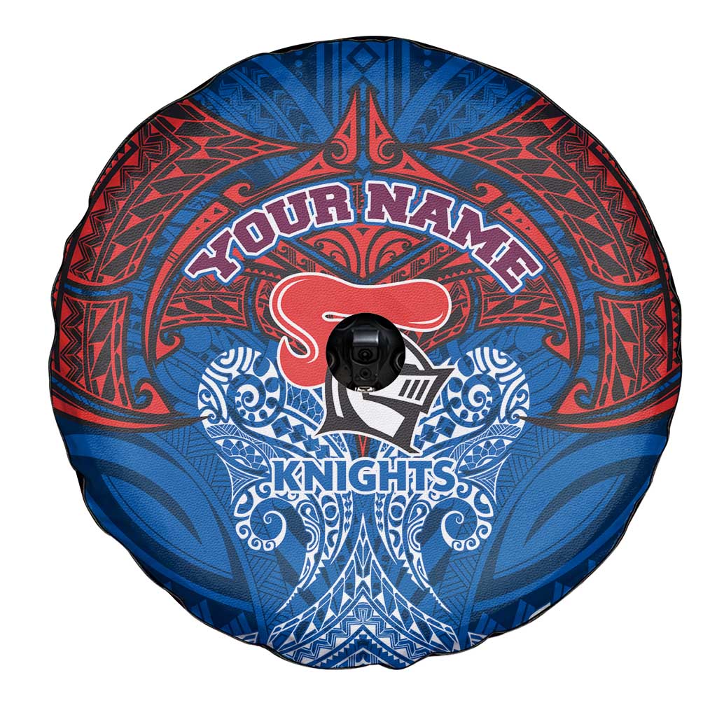 Personalized Newcastle Knights Spare Tire Cover Polynesian Tribal Pattern Style