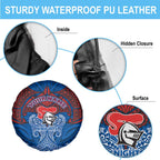 Personalized Newcastle Knights Spare Tire Cover Polynesian Tribal Pattern Style